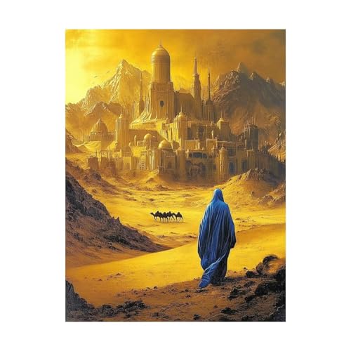 Malen Nach Zahlen Erwachsene Wüste DIY Set Erwachsene mit Leinwand zum Bemalen Stadt 135x100CM 36 Farben Acrylfarben Set und Pinsel, Malen Nach Zahlen Kinder für Zimmer Deko Geschenke 2YH-10786 von Generic