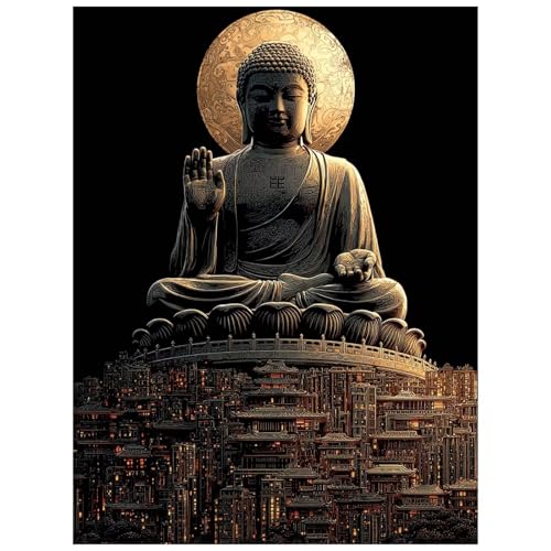 Malen Nach Zahlen Erwachsene Zen Malen Nach Zahlen Kinder, DIY Set Erwachsene mit Pinselset Acrylfarben Set Leinwand zum Bemalen 100 x 135cm, Stadt Paint by Numbers Deko wohnzimmer Geschenke 8YH-5383 von Generic
