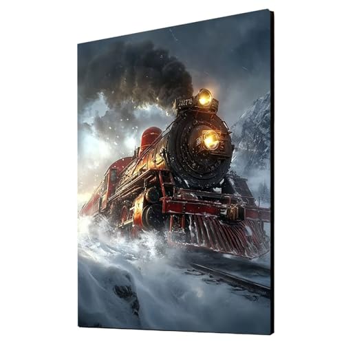 Malen Nach Zahlen Erwachsene Zug DIY Set Erwachsene mit Leinwand zum Bemalen Winter 135 x 100CM 36 Farben Acrylfarben Set und Pinsel, Malen Nach Zahlen Kinder für Deko Wohnzimmer Geschenke 2YH-7010 Malen Nach Zahlen Erwachsene Zug DIY Set Erwachsene mit Leinwand zum Bemalen Winter 135 x 100CM 36 Farben Acrylfarben Set und Pinsel, Malen Nach Zahlen Kinder für Deko Wohnzimmer Geschenke 2YH-7010 von Generic