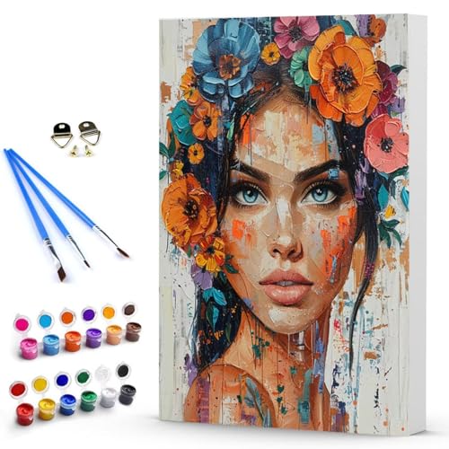 Malen Nach Zahlen Frau Blume Malen Nach Zahlen Kinde, Anfänger, Kreatives für Erwachsene Leinwand öLgemäld Kit, Mit 3 - Pinseln und Acrylfarbe, Frauen Home Deko Geschenk 100x135 cm -TL2503M5GQ von Generic