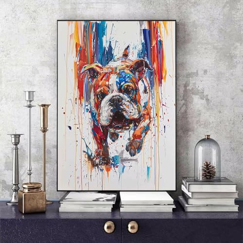 Malen Nach Zahlen Hund Malen Nach Zahlen Erwachsene Tier DIY Paint by Numbers Bastelset Erwachsene Anfänger mit 3 Pinsel und Acrylfarben & Knitterfreie Leinwand für Zimmer Deko 20x30cm -bby2506U5 von Generic