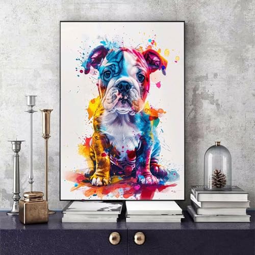 Malen Nach Zahlen Hund Malen Nach Zahlen Erwachsene Tier DIY Paint by Numbers Bastelset Erwachsene Anfänger mit 3 Pinsel und Acrylfarben & Knitterfreie Leinwand für Zimmer Deko 50x65cm -bby2506UL von Generic