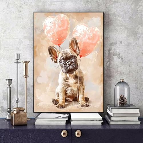 Malen Nach Zahlen Hund Malen Nach Zahlen Erwachsene Tier DIY Paint by Numbers Bastelset Erwachsene Anfänger mit 3 Pinsel und Acrylfarben & Knitterfreie Leinwand für Zimmer Deko 70 x 95cm -bby2506D3 von Generic