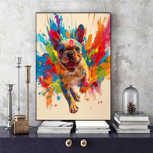 Malen Nach Zahlen Hund Malen Nach Zahlen Erwachsene Tier DIY Paint by Numbers Bastelset Erwachsene Anfänger mit 3 Pinsel und Acrylfarben & Knitterfreie Leinwand für Zimmer Deko 70x95cm -bby250608 von Generic