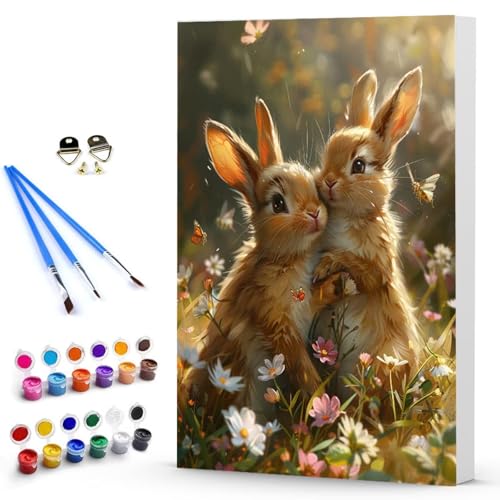 Malen Nach Zahlen Kaninchen Blume Malen Nach Zahlen Kinde, Anfänger, Kreatives für Erwachsene Leinwand öLgemäld Kit, Mit 3 - Pinseln und Acrylfarbe, Frauen Home Deko Geschenk 70 x 95 CM -TL250300 Malen Nach Zahlen Kaninchen Blume Malen Nach Zahlen Kinde, Anfänger, Kreatives für Erwachsene Leinwand öLgemäld Kit, Mit 3 - Pinseln und Acrylfarbe, Frauen Home Deko Geschenk 70 x 95 CM -TL250300 von Generic