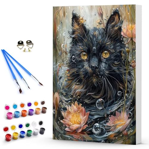 Malen Nach Zahlen Katze Blume Malen Nach Zahlen Kinde, Anfänger, Kreatives für Erwachsene Leinwand öLgemäld Kit, Mit 3 - Pinseln und Acrylfarbe, Frauen Home Deko Geschenk 60 x 80 cm -TL25031G0 Malen Nach Zahlen Katze Blume Malen Nach Zahlen Kinde, Anfänger, Kreatives für Erwachsene Leinwand öLgemäld Kit, Mit 3 - Pinseln und Acrylfarbe, Frauen Home Deko Geschenk 60 x 80 cm -TL25031G0 von Generic