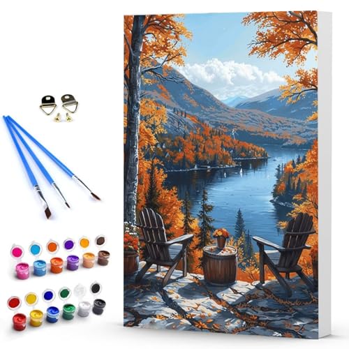 Malen Nach Zahlen Landschaft Herbst Malen Nach Zahlen Kinde, Anfänger, Kreatives für Erwachsene Leinwand öLgemäld Kit, Mit 3 - Pinseln und Acrylfarbe, Frauen Home Deko Geschenk 100x135 cm -TL2503CA von Generic
