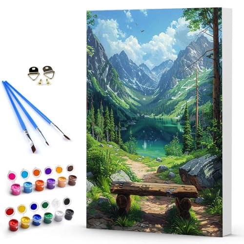 Malen Nach Zahlen Landschaft Landschaft Malen Nach Zahlen Kinde, Anfänger, Kreatives für Erwachsene Leinwand öLgemäld Kit, Mit 3 - Pinseln und Acrylfarbe, Home Deko Geschenk 100x135 cm -TL2503BU von Generic
