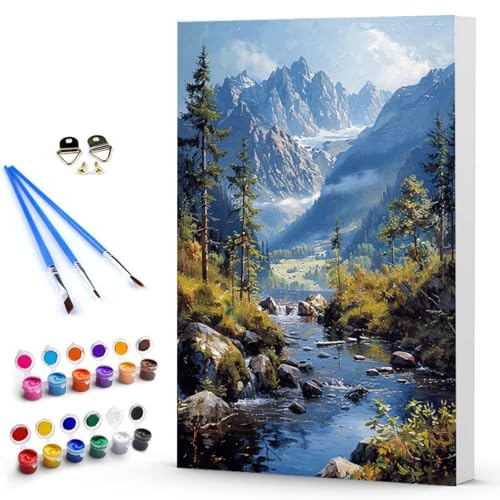 Malen Nach Zahlen Landschaft Landschaft Malen Nach Zahlen Kinde, Anfänger, Kreatives für Erwachsene Leinwand öLgemäld Kit, Mit 3 - Pinseln und Acrylfarbe, Home Deko Geschenk 70 x 95 CM -TL25032L von Generic