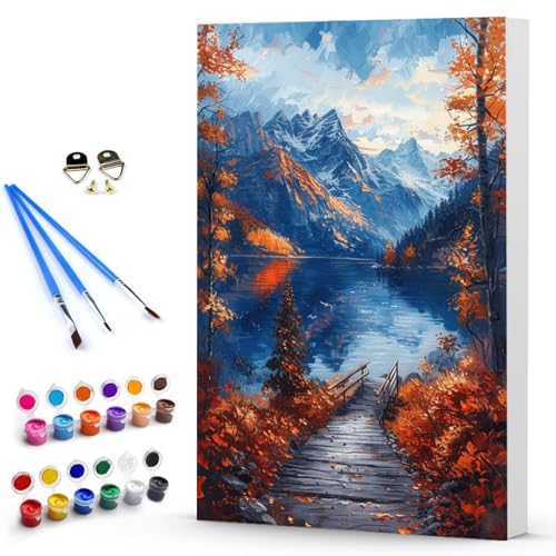 Malen Nach Zahlen Landschaft Landschaft Malen Nach Zahlen Kinde, Anfänger, Kreatives für Erwachsene Leinwand öLgemäld Kit, Mit 3 - Pinseln und Acrylfarbe, Home Deko Geschenk 70 x 95 CM -TL2503XZ von Generic