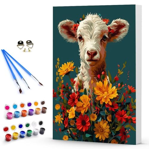 Malen Nach Zahlen Ochse Blume Malen Nach Zahlen Kinde, Anfänger, Kreatives für Erwachsene Leinwand öLgemäld Kit, Mit 3 - Pinseln und Acrylfarbe, Frauen Home Deko Geschenk 100x135 cm -TL2503Q83 Malen Nach Zahlen Ochse Blume Malen Nach Zahlen Kinde, Anfänger, Kreatives für Erwachsene Leinwand öLgemäld Kit, Mit 3 - Pinseln und Acrylfarbe, Frauen Home Deko Geschenk 100x135 cm -TL2503Q83 von Generic