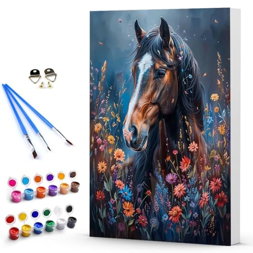 Malen Nach Zahlen Pferd Blume Malen Nach Zahlen Kinde, Anfänger, Kreatives für Erwachsene Leinwand öLgemäld Kit, Mit 3 - Pinseln und Acrylfarbe, Frauen Home Deko Geschenk 100x135 cm -TL2503174 Malen Nach Zahlen Pferd Blume Malen Nach Zahlen Kinde, Anfänger, Kreatives für Erwachsene Leinwand öLgemäld Kit, Mit 3 - Pinseln und Acrylfarbe, Frauen Home Deko Geschenk 100x135 cm -TL2503174 von Generic