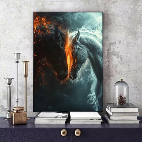 Malen Nach Zahlen Pferd Malen Nach Zahlen Erwachsene Tier DIY Paint by Numbers Bastelset Erwachsene Anfänger mit 3 Pinsel und Acrylfarben & Knitterfreie Leinwand für Zimmer Deko 100x135cm -bby2506Q0 von Generic