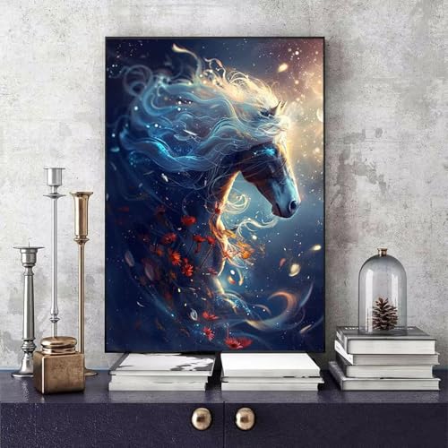 Malen Nach Zahlen Pferd Malen Nach Zahlen Erwachsene Tier DIY Paint by Numbers Bastelset Erwachsene Anfänger mit 3 Pinsel und Acrylfarben & Knitterfreie Leinwand für Zimmer Deko 30 x 40cm -bby250686 von Generic