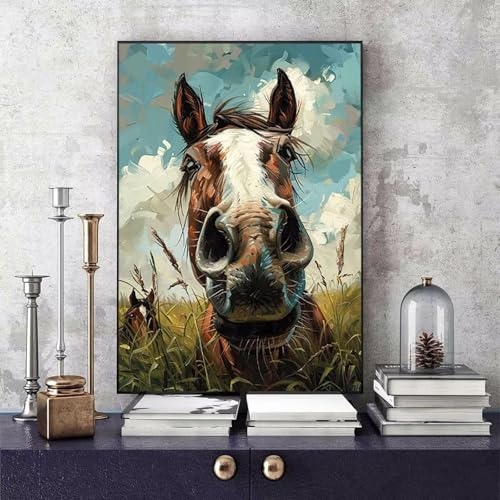 Malen Nach Zahlen Pferd Malen Nach Zahlen Erwachsene Tier DIY Paint by Numbers Bastelset Erwachsene Anfänger mit 3 Pinsel und Acrylfarben & Knitterfreie Leinwand für Zimmer Deko 30 x 40cm -bby250617 von Generic