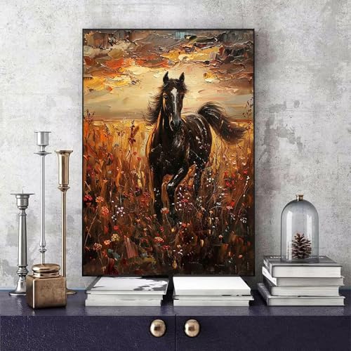 Malen Nach Zahlen Pferd Malen Nach Zahlen Erwachsene Tier DIY Paint by Numbers Bastelset Erwachsene Anfänger mit 3 Pinsel und Acrylfarben & Knitterfreie Leinwand für Zimmer Deko 70 x 95cm -bby2506N4 von Generic