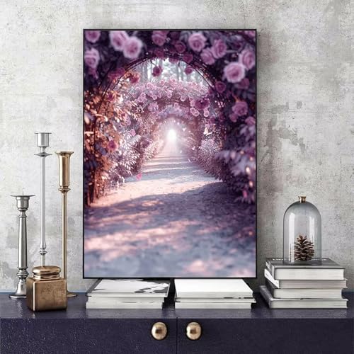 Malen Nach Zahlen Rose Malen Nach Zahlen Erwachsene Blume DIY Paint by Numbers Bastelset Erwachsene Anfänger mit 3 Pinsel und Acrylfarben & Knitterfreie Leinwand für Zimmer Deko 100 x 135cm -bby2506L1 von Generic