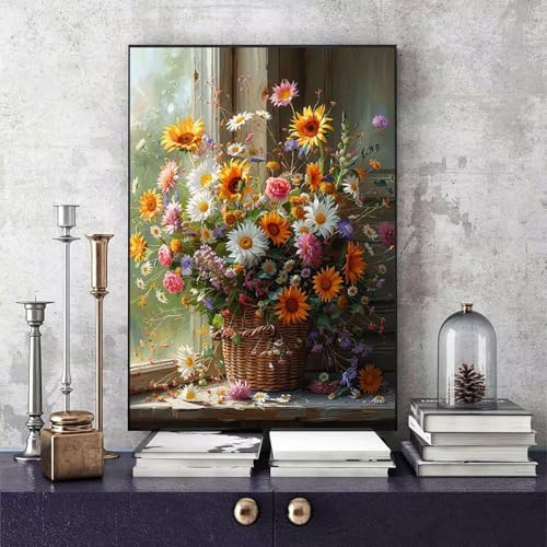 Malen Nach Zahlen Sonnenblume Malen Nach Zahlen Erwachsene Blume DIY Paint by Numbers Bastelset Erwachsene Anfänger mit 3 Pinsel und Acrylfarben & Leinwand für Zimmer Deko 20 x 30cm -bby2506938O6 von Generic