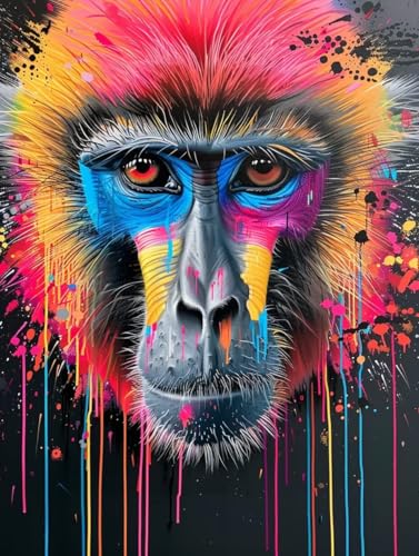 Malen Nach Zahlen Tier, Malen Nach Zahlen Erwachsene Graffiti, DIY Paint by Numbers Kits Mit Pinseln und Acrylfarbe, DIY Basteln Erwachsene Handgemalt Ölgemälde, für Zimmer Deko 90x120cm Y-3672 von Generic