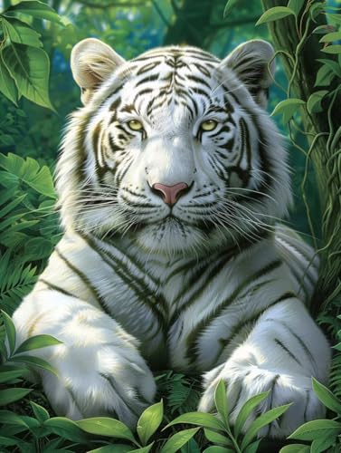 Malen Nach Zahlen Tiger, Malen Nach Zahlen Erwachsene Pflanze, DIY Paint by Numbers Kits Mit Pinseln und Acrylfarbe, DIY Basteln Erwachsene Handgemalt Ölgemälde, für Zimmer Deko 100x135cm A-5506 von Generic