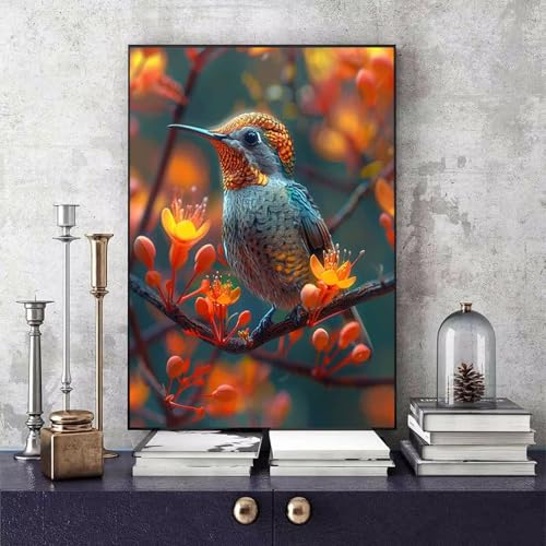Malen Nach Zahlen Vogel Malen Nach Zahlen Erwachsene Tier DIY Paint by Numbers Bastelset Erwachsene Anfänger mit 3 Pinsel und Acrylfarben & Knitterfreie Leinwand für Zimmer Deko 60x80cm -bby25064I von Generic