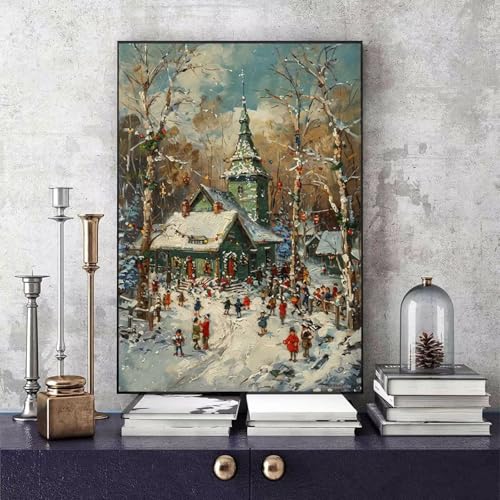 Malen Nach Zahlen Winter Malen Nach Zahlen Erwachsene Landschaft DIY Paint by Numbers Bastelset Erwachsene Anfänger mit 3 Pinsel und Acrylfarben & Leinwand für Zimmer Deko 100 x 135cm -bby25067I von Generic