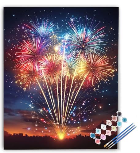 Malen nach Zahlen Erwachsene Fireworks, Malen nach Zahlen Bunt, DIY Bastelset Erwachsene Anfänger Handgemalt Ölgemälde mit Pinsel und Acrylfarben für Wand Deko, Geschenk 40x50cm Ohne Rahmen d9-2943 Malen nach Zahlen Erwachsene Fireworks, Malen nach Zahlen Bunt, DIY Bastelset Erwachsene Anfänger Handgemalt Ölgemälde mit Pinsel und Acrylfarben für Wand Deko, Geschenk 40x50cm Ohne Rahmen d9-2943 von Generic