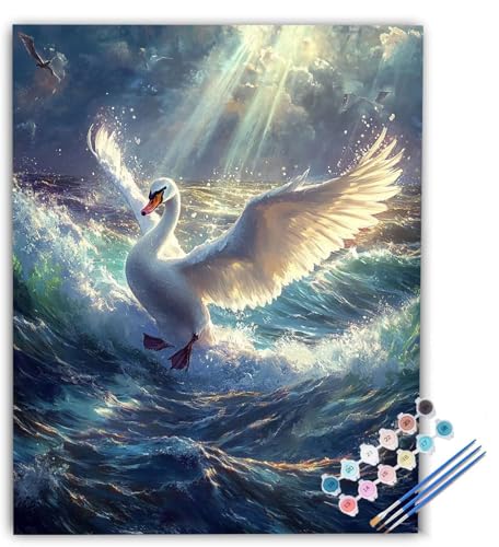 Malen nach Zahlen Erwachsene Schwan, Malen nach Zahlen Ozean, DIY Bastelset Erwachsene Anfänger Handgemalt Ölgemälde mit Pinsel und Acrylfarben für Wand Deko, Geschenk 100x135cm Ohne Rahmen dR-4782 Malen nach Zahlen Erwachsene Schwan, Malen nach Zahlen Ozean, DIY Bastelset Erwachsene Anfänger Handgemalt Ölgemälde mit Pinsel und Acrylfarben für Wand Deko, Geschenk 100x135cm Ohne Rahmen dR-4782 von Generic