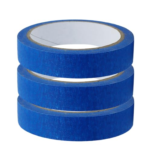 Malerklebeband - Maskierungsrollenset, blaues dekoratives Band | 3 Pack 65,6 Fuß Klebeband für Malprojekte, automatische Kennzeichnung Clean Lack -Anwendung, Handwerksangebotwerkzeug für die Home Wall von Generic