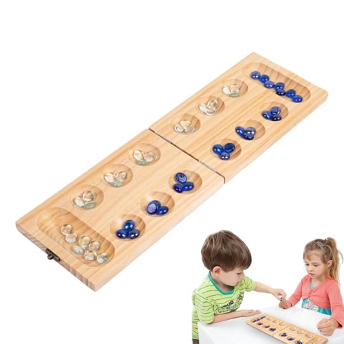 Mancalla-Spiel für – Strategiespiele, Schachtischspiel | Faltbares Mancalla-Brett aus mit 48 Glasperlen, multifunktionales Fantasiebrett mit Schnalle für Mancalla-Spiel für – Strategiespiele, Schachtischspiel | Faltbares Mancalla-Brett aus mit 48 Glasperlen, multifunktionales Fantasiebrett mit Schnalle für von Generic