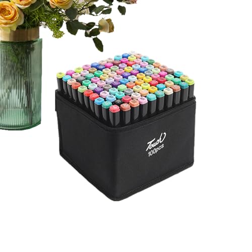 Marker Set - Stifte mit Doppelspitze, bunte Kunstmaterialien | Malbücher für lebendige Tinten, Steckdosen von Spitzpinseln, Füllung von Osterkörben für Kinder von Generic