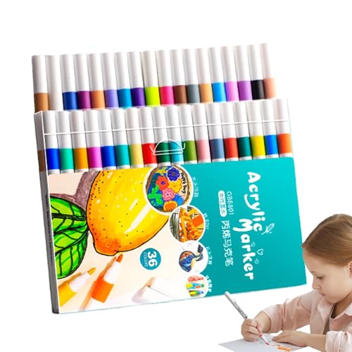 Marker Stift für - Waschbare Kunstmarker, ungiftig und sicher, kreative Bastelmarker zum Zeichnen und Ausmalen | und Pinselspitze, Set aus von Generic