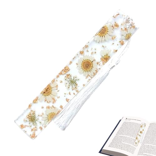 Marker für Frauen, transparente Epoxidharz-Marker mit Trockenblumenquaste, kreative Lesemarke für Kinder, Frauen, Lehrer und Studenten, Schulbedarf Marker für Frauen, transparente Epoxidharz-Marker mit Trockenblumenquaste, kreative Lesemarke für Kinder, Frauen, Lehrer und Studenten, Schulbedarf von Generic