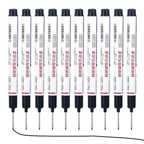 Marker für tiefe Löcher, Baumarker, wasserdichte Werkzeuge für Lokführer - 10 Stück Metallmarkierstift, Maschinisten-Werkzeuge, Tieflochmarkierungsstift von Generic