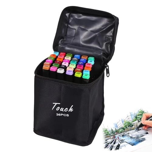 Marker mit doppelter Spitze: Tragbares Doppelspitzen-Marker-Set, schnell trocknende Zeichenmarker, mit Tragetasche, leuchtende Farbmarker, Stifte Marker mit doppelter Spitze: Tragbares Doppelspitzen-Marker-Set, schnell trocknende Zeichenmarker, mit Tragetasche, leuchtende Farbmarker, Stifte von Generic