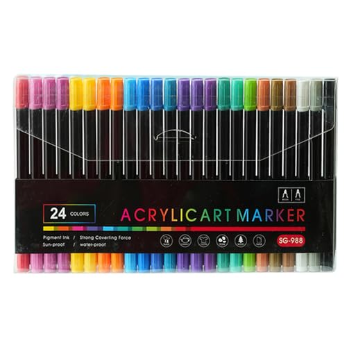 Marker zum Ausmalen, Acrylfarbenmarker, Doppelkopf-Marker zum Ausmalen, wasserfestes Kunstzubehör, Zeichenstift mit Pinselspitze, 24/36 Farben Marker zum Ausmalen, Acrylfarbenmarker, Doppelkopf-Marker zum Ausmalen, wasserfestes Kunstzubehör, Zeichenstift mit Pinselspitze, 24/36 Farben von Generic
