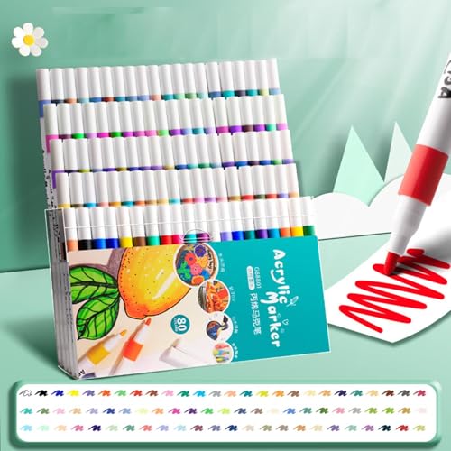 Markerstift für - Lustige auswaschbare Marker, ungiftige und sichere Malstifte | Fineliner und Pinselspitze, glänzende Kunstmarker zum Zeichnen, von Generic