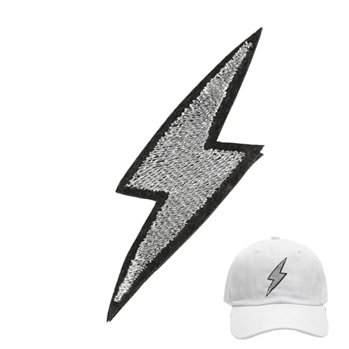 Markiertes Patch für Kleidung - Elegantes Set von Bügelblitzen, Pack von Stickflächen selbst | Gestickte Flecken mit Blitzmustern, ästhetischer Blitz angelegt, elektrische Dekorationen von Generic