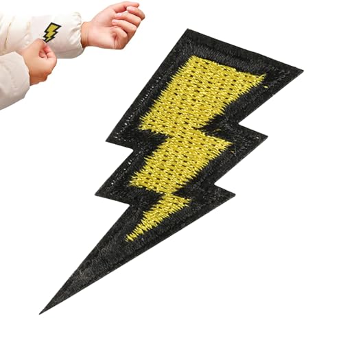 Markiertes Patch für Kleidung - Elegantes Set von Bügelblitzen, Pack von Stickflächen selbst | Gestickte Flecken mit Blitzmustern, ästhetischer Blitz angelegt, elektrische Dekorationen von Generic