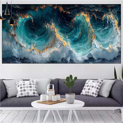 Marmor Diamond Painting xxl 100x200cm Diamond Painting Erwachsene Abstrakt Diamant Malerei Set,Mosaikherstellung Malen Nach Zahlen Cross Stickerei Kunst Leinwand Malerei Kits,Décor Gifts Frauen CN-112 von Generic