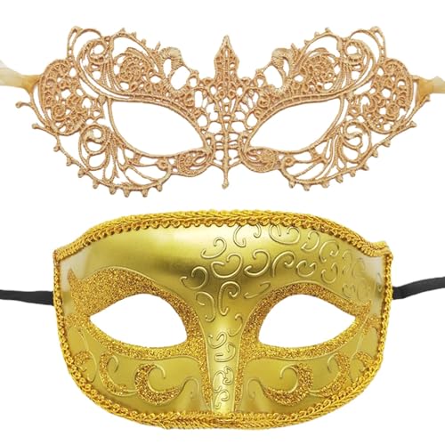 Maskerade Gesichtsbedeckung Maskerade Maskerade Ball - 2-teiliges mysteriöses Spitzengesichtsdeck-Set | Maskeradeball Dekoration Gesichtsbedeckungen für Party, golden, verwijzen naar de beschrijving Maskerade Gesichtsbedeckung Maskerade Maskerade Ball - 2-teiliges mysteriöses Spitzengesichtsdeck-Set | Maskeradeball Dekoration Gesichtsbedeckungen für Party, golden, verwijzen naar de beschrijving von Generic