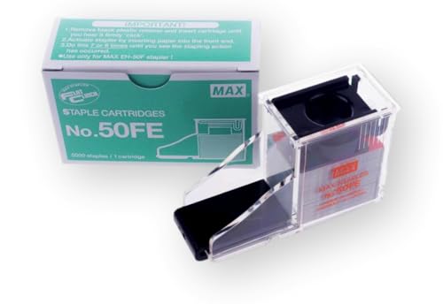 Max 50-FE Klammerpatrone für EH-50F Flachklinken-Elektrohefter, Box mit 5000 Stück, Flachklammern, Keilspitzen-Heftklammern in einer Snap-In-Kartusche Max 50-FE Klammerpatrone für EH-50F Flachklinken-Elektrohefter, Box mit 5000 Stück, Flachklammern, Keilspitzen-Heftklammern in einer Snap-In-Kartusche von Generic
