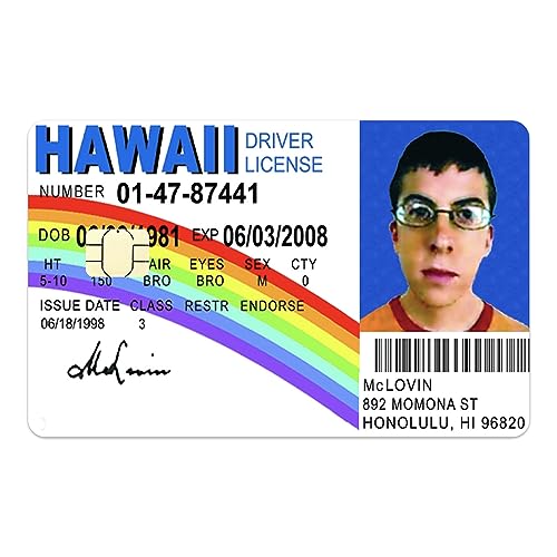 McLovin Fahrerlaubnis Kreditkarten Aufkleber, EC Karten Aufkleber, McLovin Kreditkarten Sticker, Credit Card Skin Cover (Kleiner Chip) von Generic