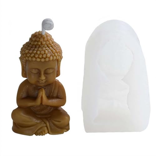 Meditierte kleine Buddha-Kerzen-Silikonformen für die Herstellung von Kerzen, Harz, Aromatherapie-Kerzen, handgefertigte Wachsseife, Heimdekoration, Handwerk (Stil B) von Generic