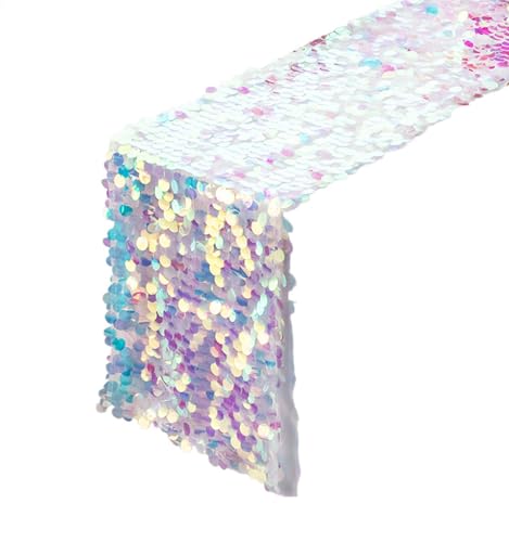 Meerjungfrau Tischläufer,Meerjungfrau Tischdekorationen Pailletten Tischdeckchen für Partys Meerjungfrau Tischläufer-Glitzerdecke für Sommergeburtstagsdekorationen von Generic