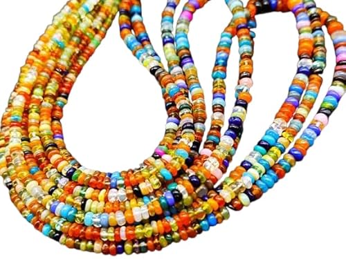 Mehrfarbige Disco-Opal-Perlen, 2 x 4 mm, facettierte Rondelle, äthiopische Opal-Perlen, 100 % natürliche, feuerauffällige Opalperlen Mehrfarbige Disco-Opal-Perlen, 2 x 4 mm, facettierte Rondelle, äthiopische Opal-Perlen, 100 % natürliche, feuerauffällige Opalperlen von Generic