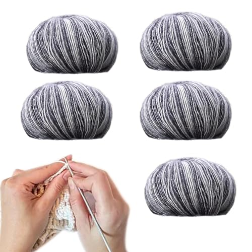 Mehrfarbiges Garn, mehrfarbiges Baumwollgarn – weiches, buntes Strick- und Häkelzubehör, 5 x handgefärbtes Garn für Pullover, Schal, Schal Mehrfarbiges Garn, mehrfarbiges Baumwollgarn – weiches, buntes Strick- und Häkelzubehör, 5 x handgefärbtes Garn für Pullover, Schal, Schal von Generic