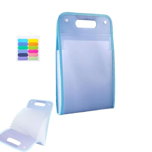 Mehrlagige Aktenablage, tragbarer, erweiterbarer Aktenordner für Büromaterial im A4-Format mit 13 erweiterbaren Fächern (Blue,36 cm x 24 cm) von Generic