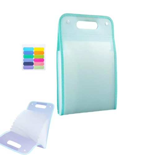Mehrlagige Aktenablage, tragbarer, erweiterbarer Aktenordner für Büromaterial im A4-Format mit 13 erweiterbaren Fächern (Green,36 cm x 24 cm) von Generic