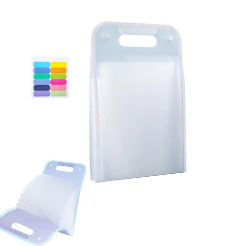 Mehrlagige Aktenablage, tragbarer, erweiterbarer Aktenordner für Büromaterial im A4-Format mit 13 erweiterbaren Fächern (White,36 cm x 24 cm) von Generic